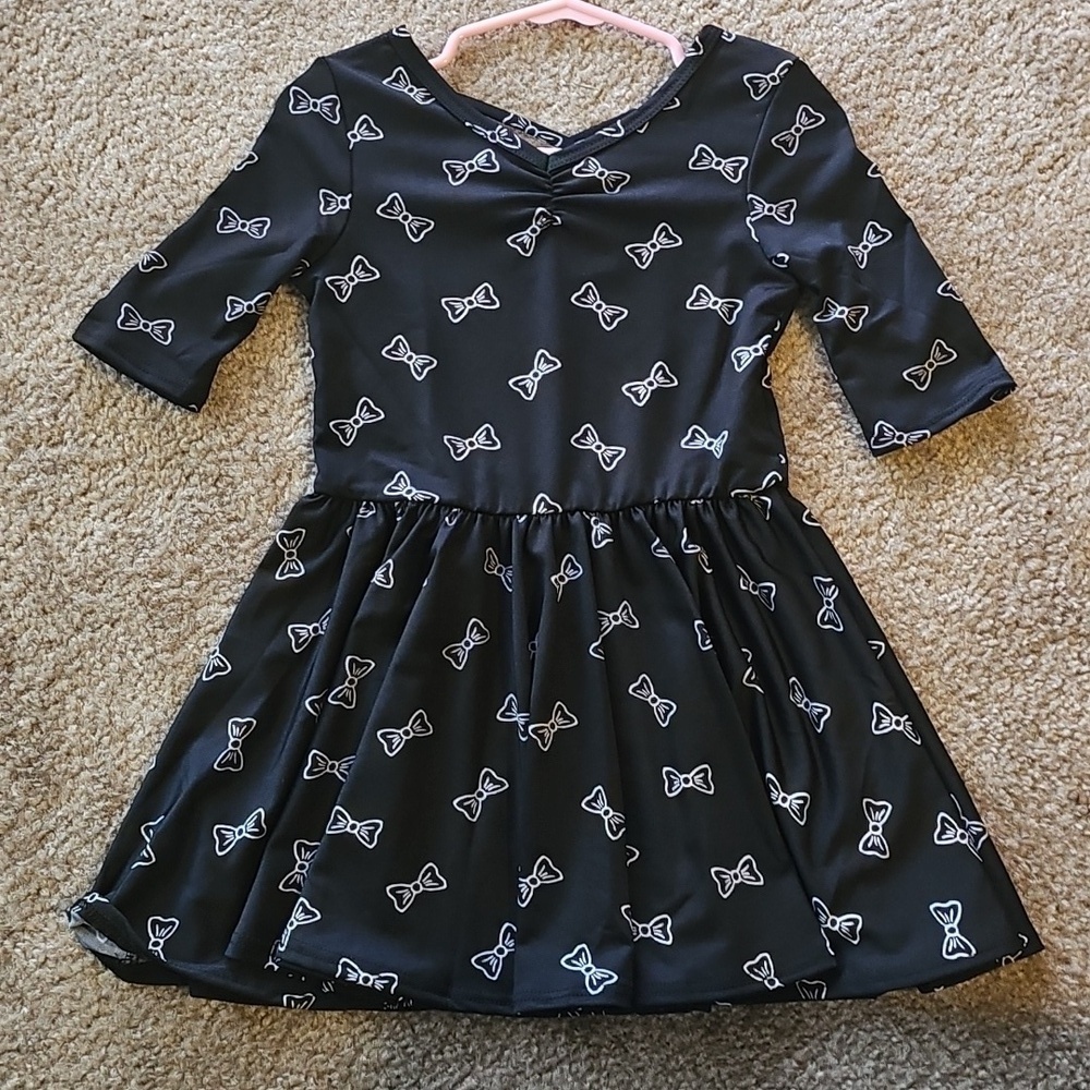 Dot Dot Smile Bow Ballerina Dress 2T Black and White